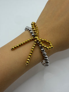 PULSERA CUENCAS MOÑO DORADO