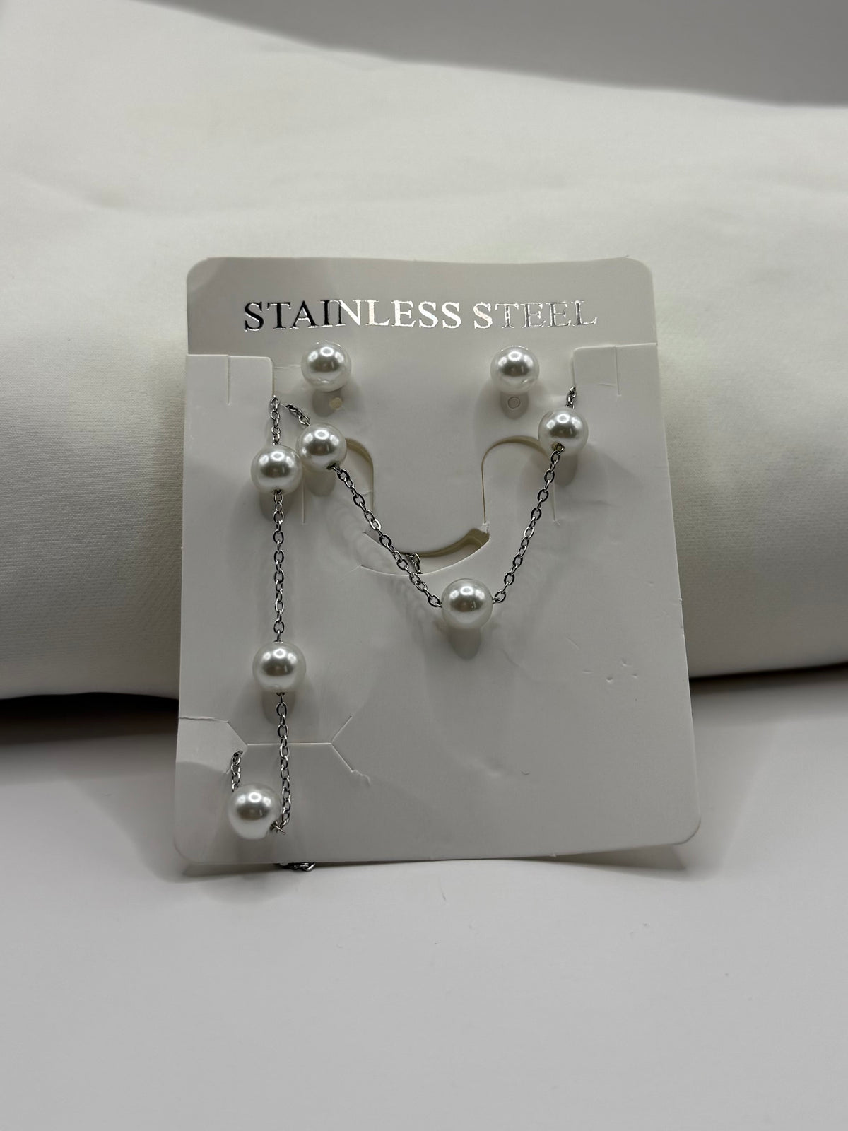 CONJUNTO 3 PIEZAS PERLA PLATA