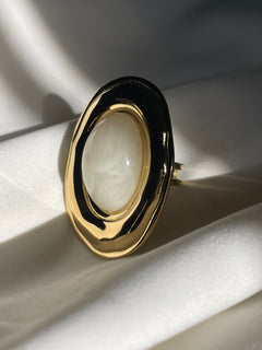 ANILLO AMBAR BLANCO CHUNKY