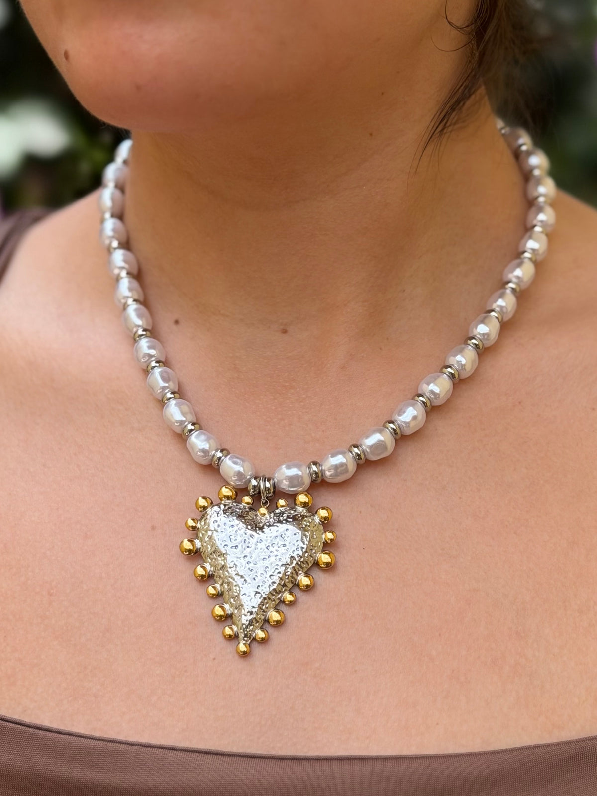 COLLAR CUENCAS CORAZON PLATA