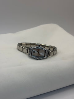 RELOJ CUADRADO GLOW PLATA