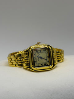 RELOJ CUADRADO DORADO