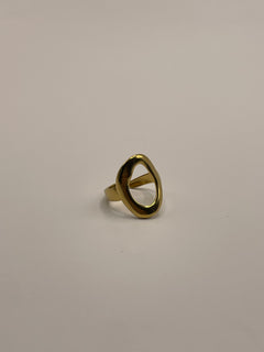 ANILLO REDONDO HUECO DORADO