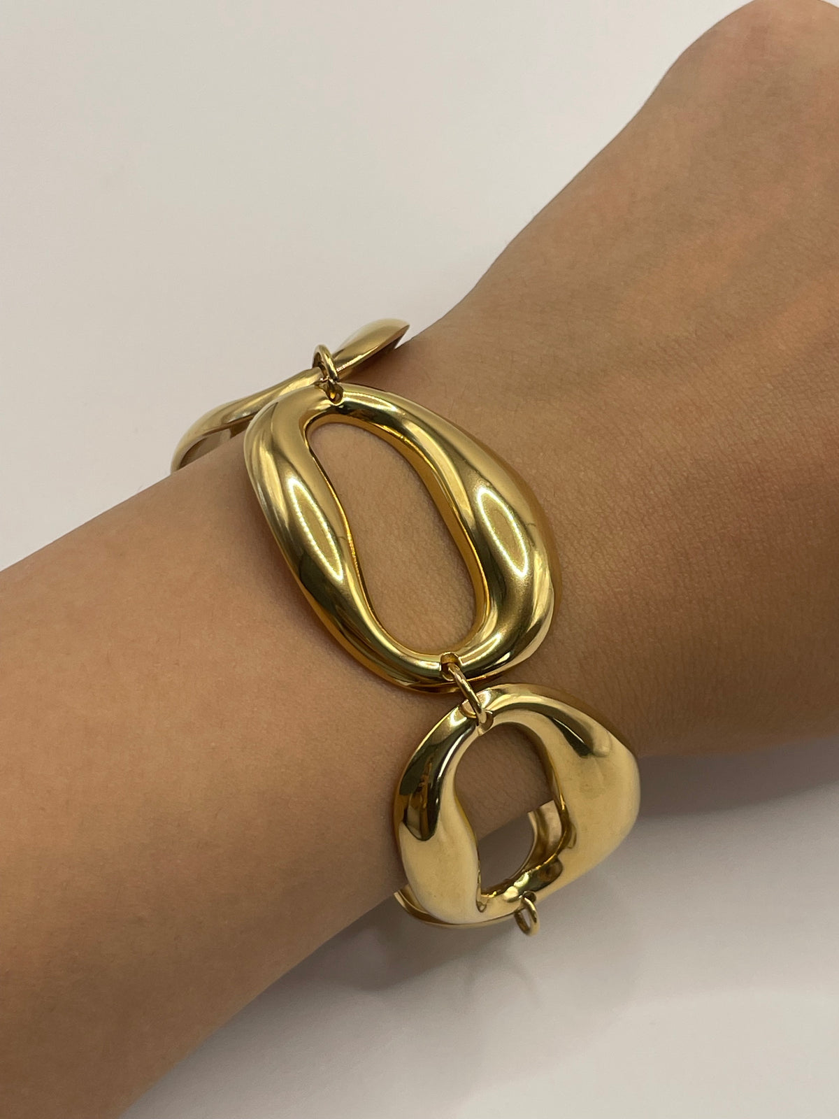PULSERA BOTON DORADO