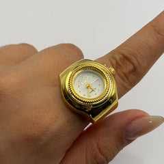 ANILLO RELOJ CIRCULAR DORADO