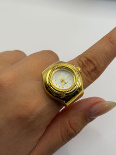 ANILLO RELOJ CIRCULAR DORADO