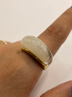 ANILLO AMBAR BLANCO DELGADO