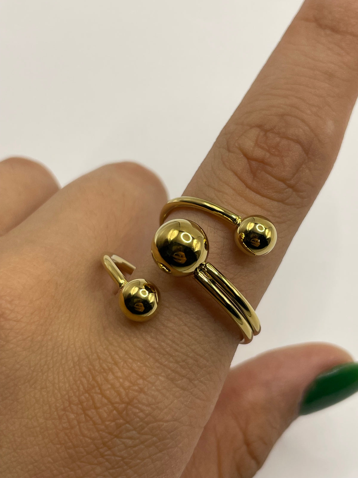 ANILLO BURBUJA TRIPLE DORADO