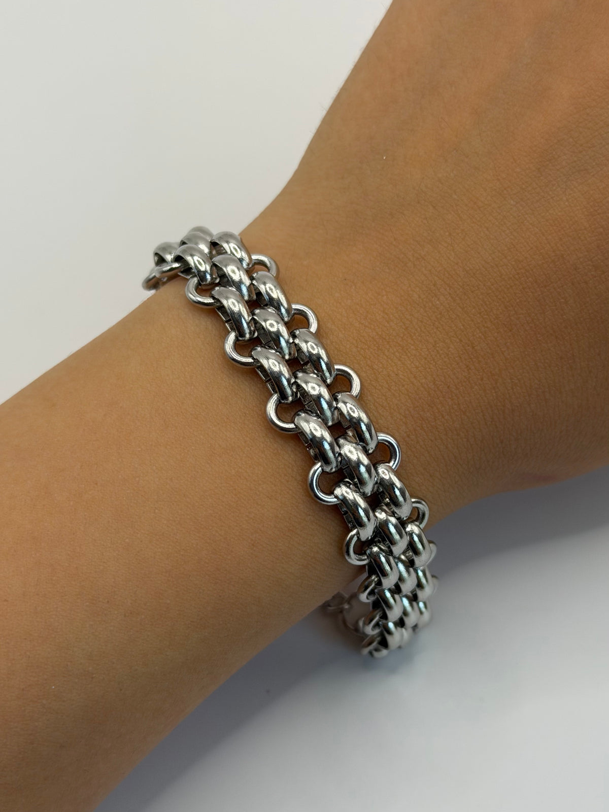PULSERA CADENA GRUESA PLATA