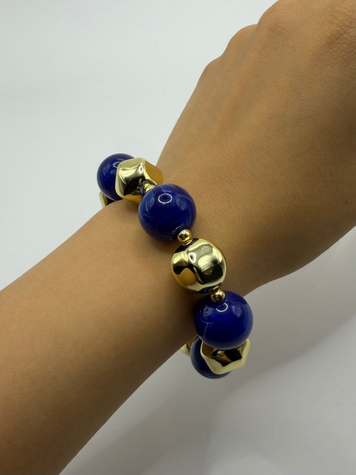 PULSERA CUENCAS AZUL DORADO
