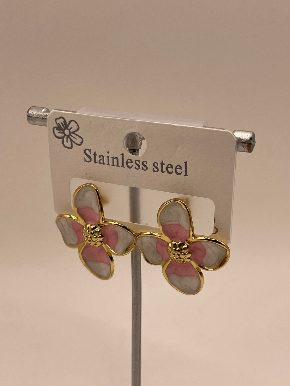 ARETES FLOR ROSA