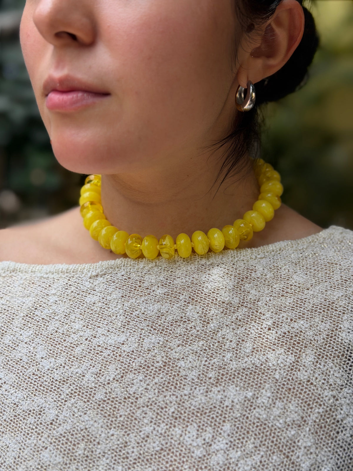 COLLAR CUENCAS OVALADO AMARILLO