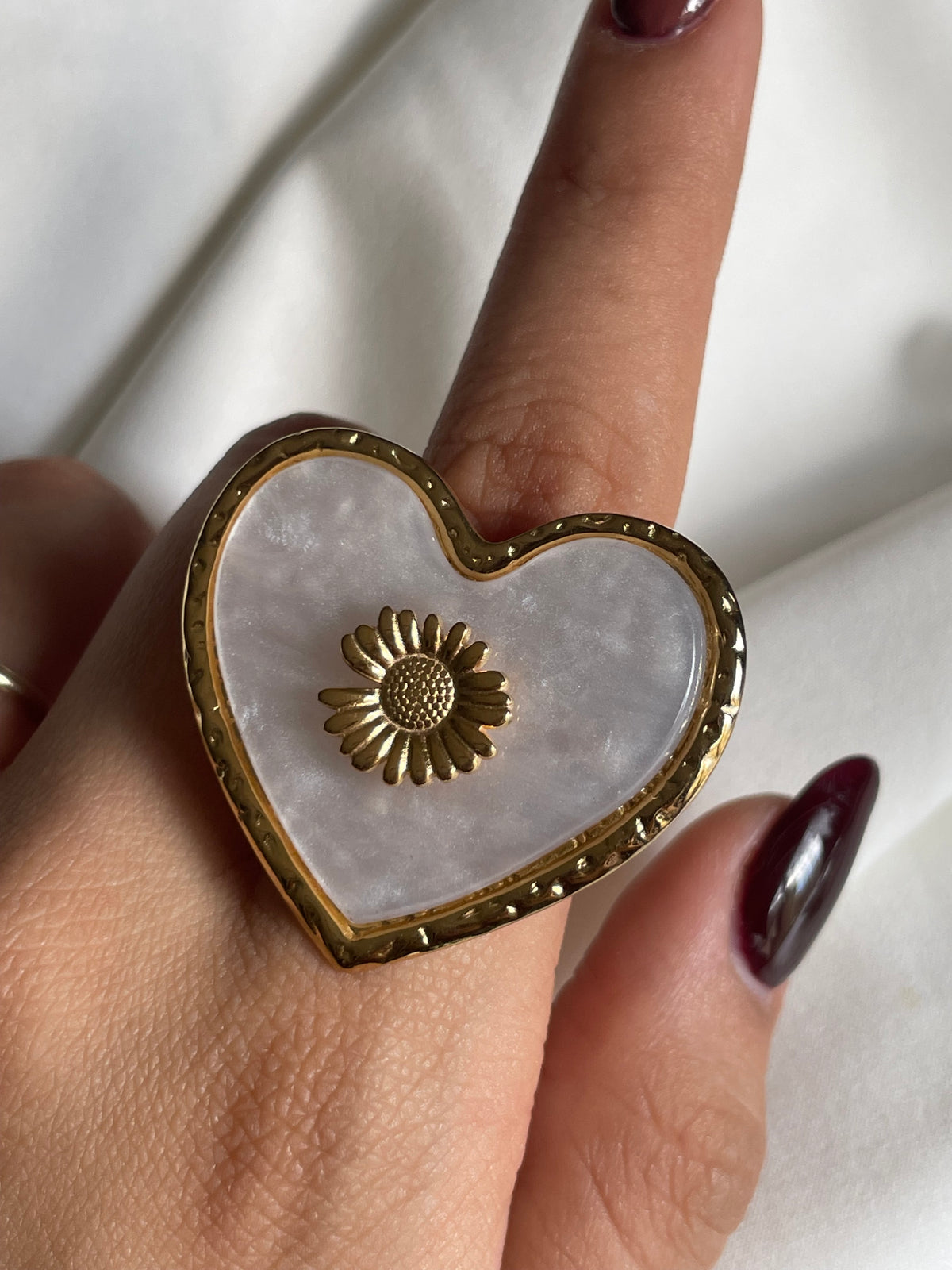 ANILLO CORAZON BLANCO
