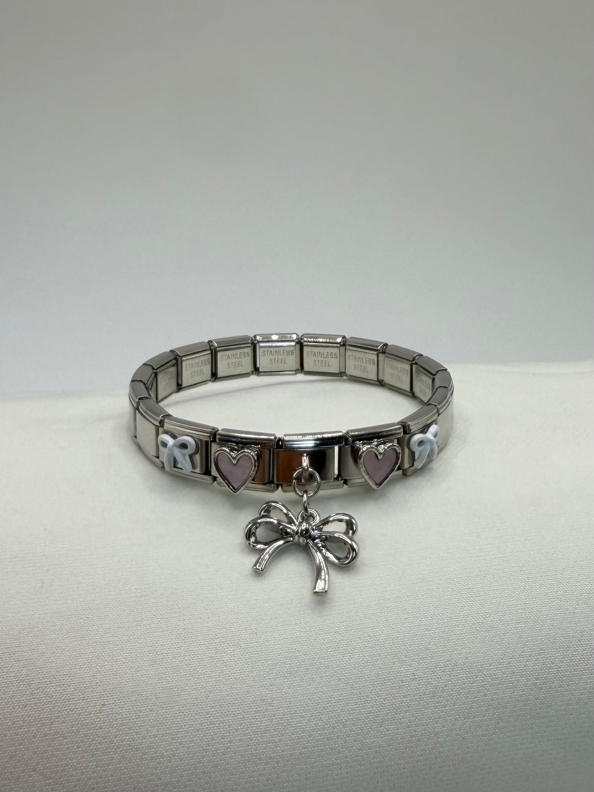 PULSERA ITALIANA CORAZON ROSA
