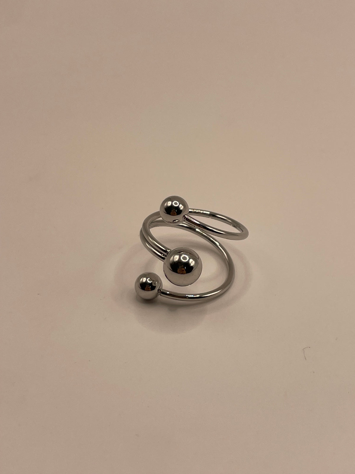 ANILLO TRIPLE BURBUJAS PLATA