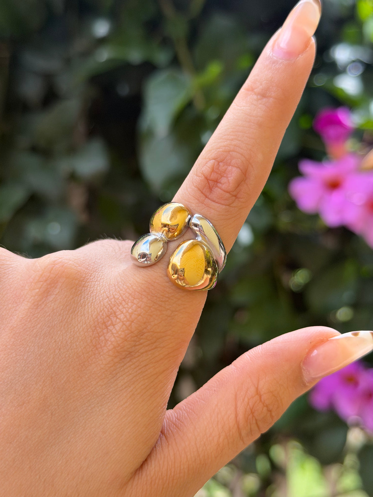 ANILLO DOBLE DORADO PLATA