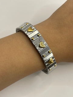 PULSERA PLATEADA CORAZONES