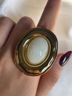 ANILLO AMBAR BLANCO CHUNKY