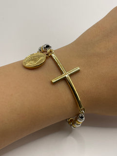 PULSERA CRUZ COMBINADA 2