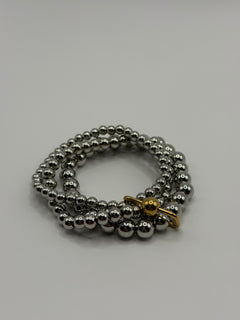PULSERA TRIPLE CUENCAS PLATA