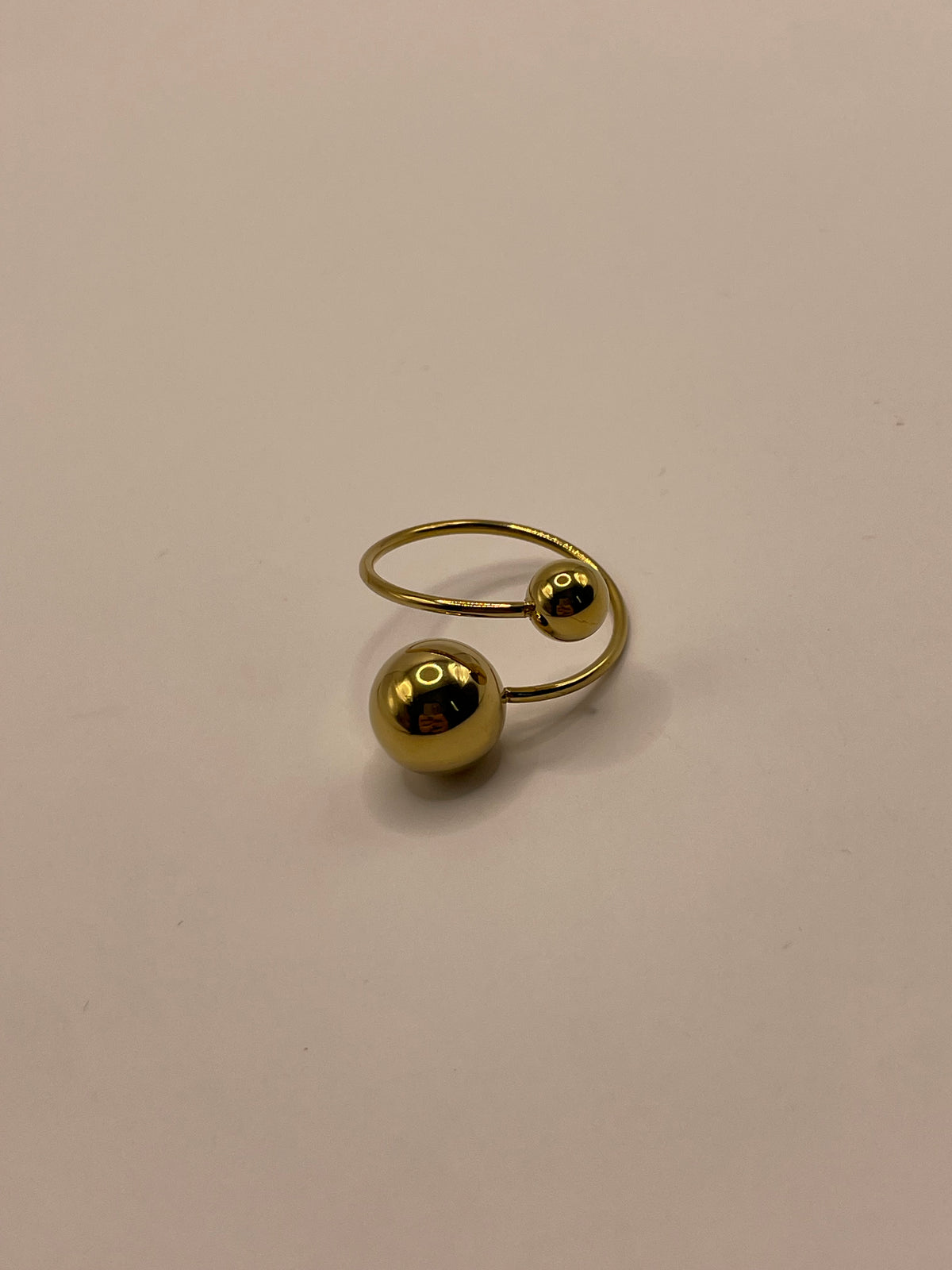 ANILLO DOBLE BURBUJA DORADO