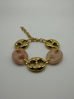 PULSERA BOTON ROSA