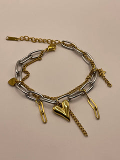 PULSERA CORAZON LARGO PLATA