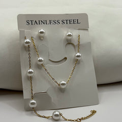 CONJUNTO 3 PIEZAS PERLA DORADO