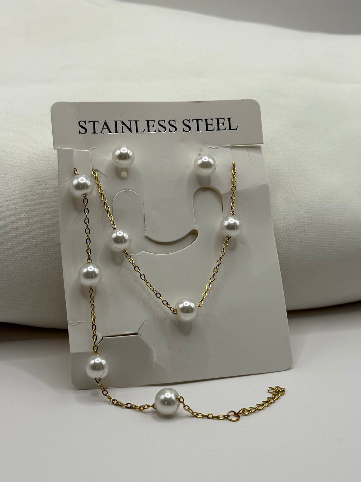 CONJUNTO 3 PIEZAS PERLA DORADO