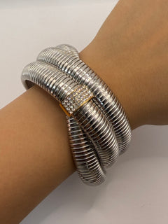 PULSERA AMANDA TRIPLE PLATA GLOW