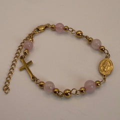 PULSERA CRUZ ROSA