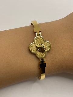 PULSERA TREBOL DORADA