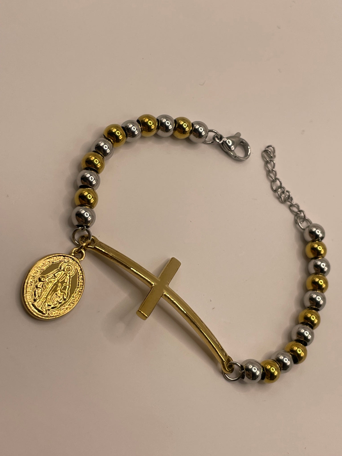 PULSERA CRUZ COMBINADA 2
