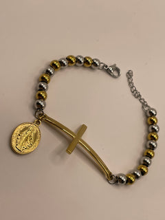PULSERA CRUZ COMBINADA 2