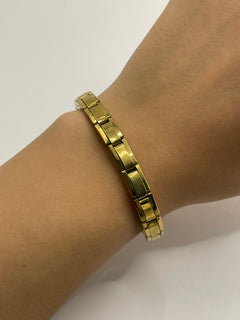 PULSERA ITALIANA MEDIANA DORADA
