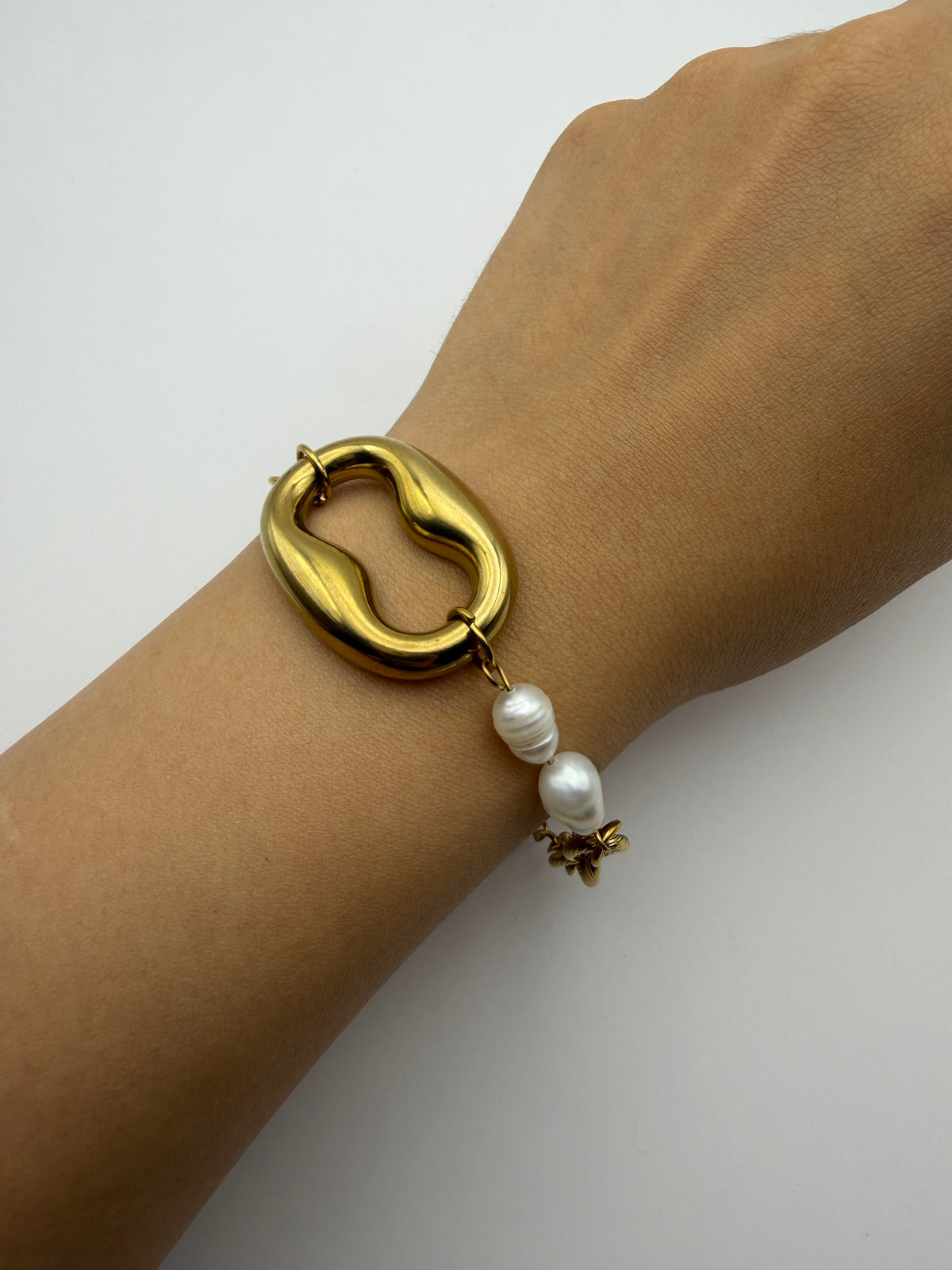 PULSERA BOTON PERLAS