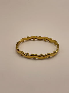 PULSERA DORADA ONDAS ZIRCONIAS