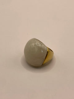 ANILLO AMBAR BLANCO GRUESO
