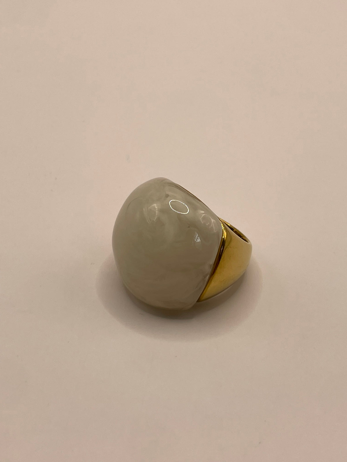 ANILLO AMBAR BLANCO GRUESO