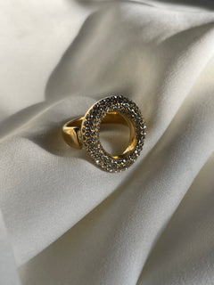 ANILLO ONDA CRISTALES AJUSTABLES