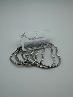 CONJUNTO 3 PARES CORAZON PLATA