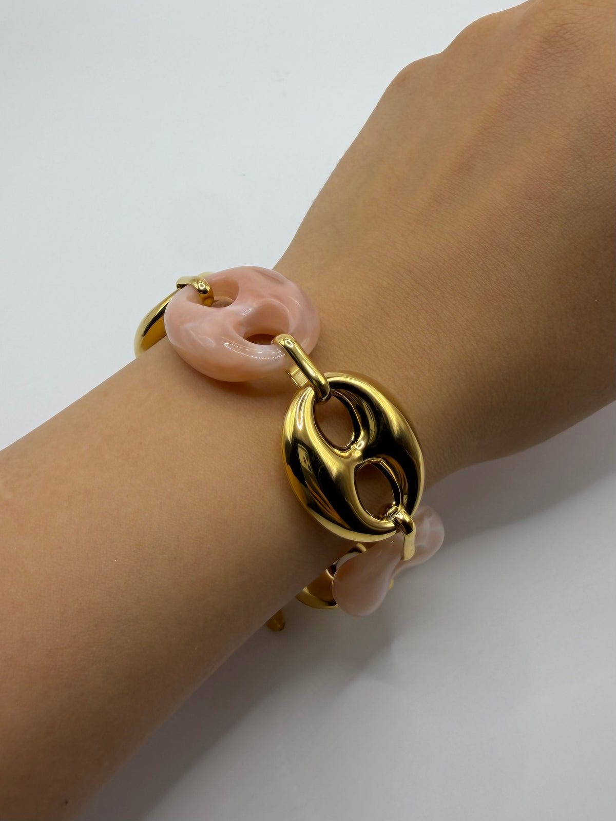 PULSERA BOTON ROSA