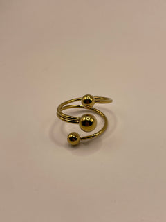 ANILLO BURBUJA TRIPLE DORADO