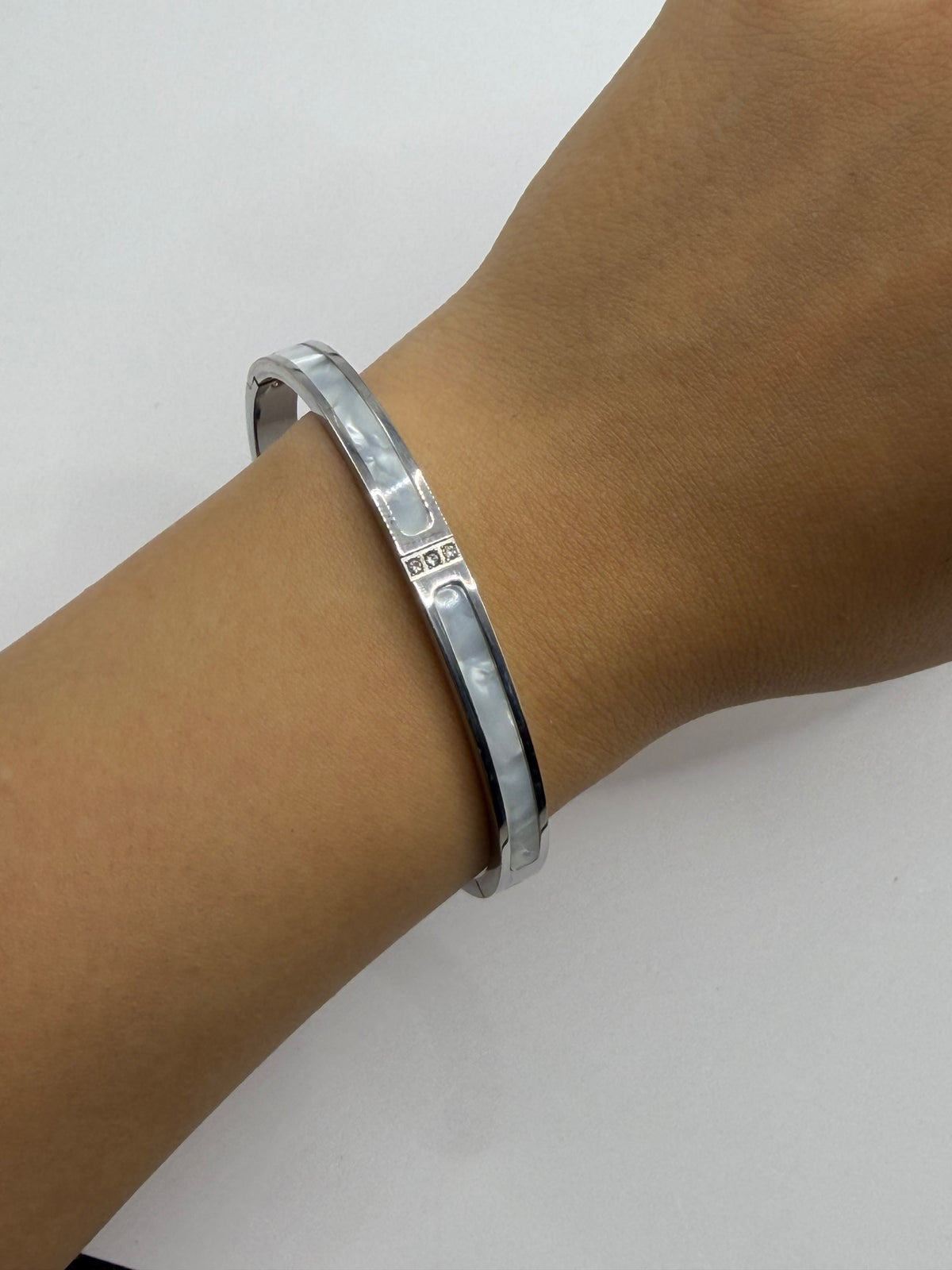 PULSERA PLATA CENTRO RESINA