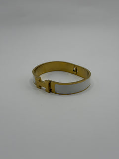 PULSERA H BLANCO DORADO