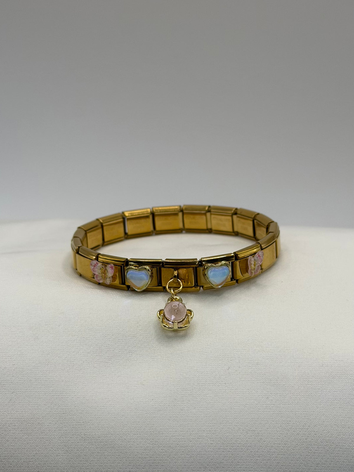 PULSERA ITALIANA FLOR ROSA