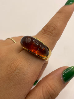 ANILLO AMBAR CAFE DELGADO