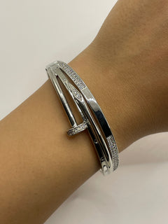 PULSERA CLAVO DOBLE PLATA GLOW