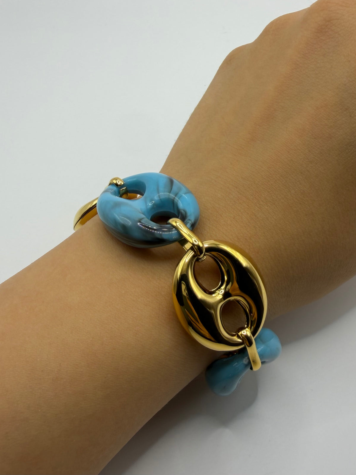 PULSERA BOTON AZUL