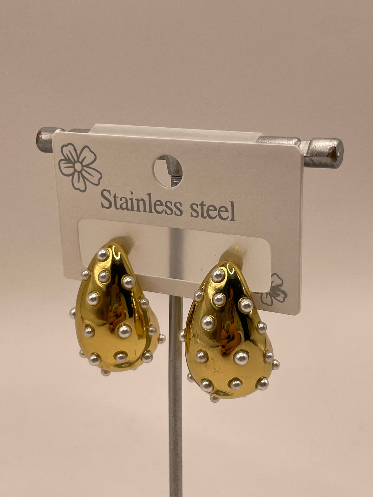 ARETES GOTA PERLAS